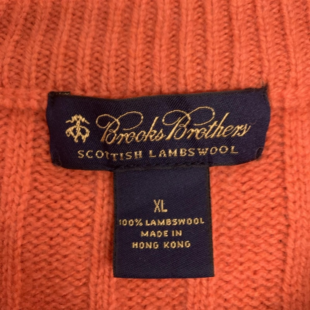 BROOKS BROTHERS SCOTTISH LAMBSWOOL 1/4 ZIP‎ SWEATER - XL 90s Vintage Money - Picture 2 of 10